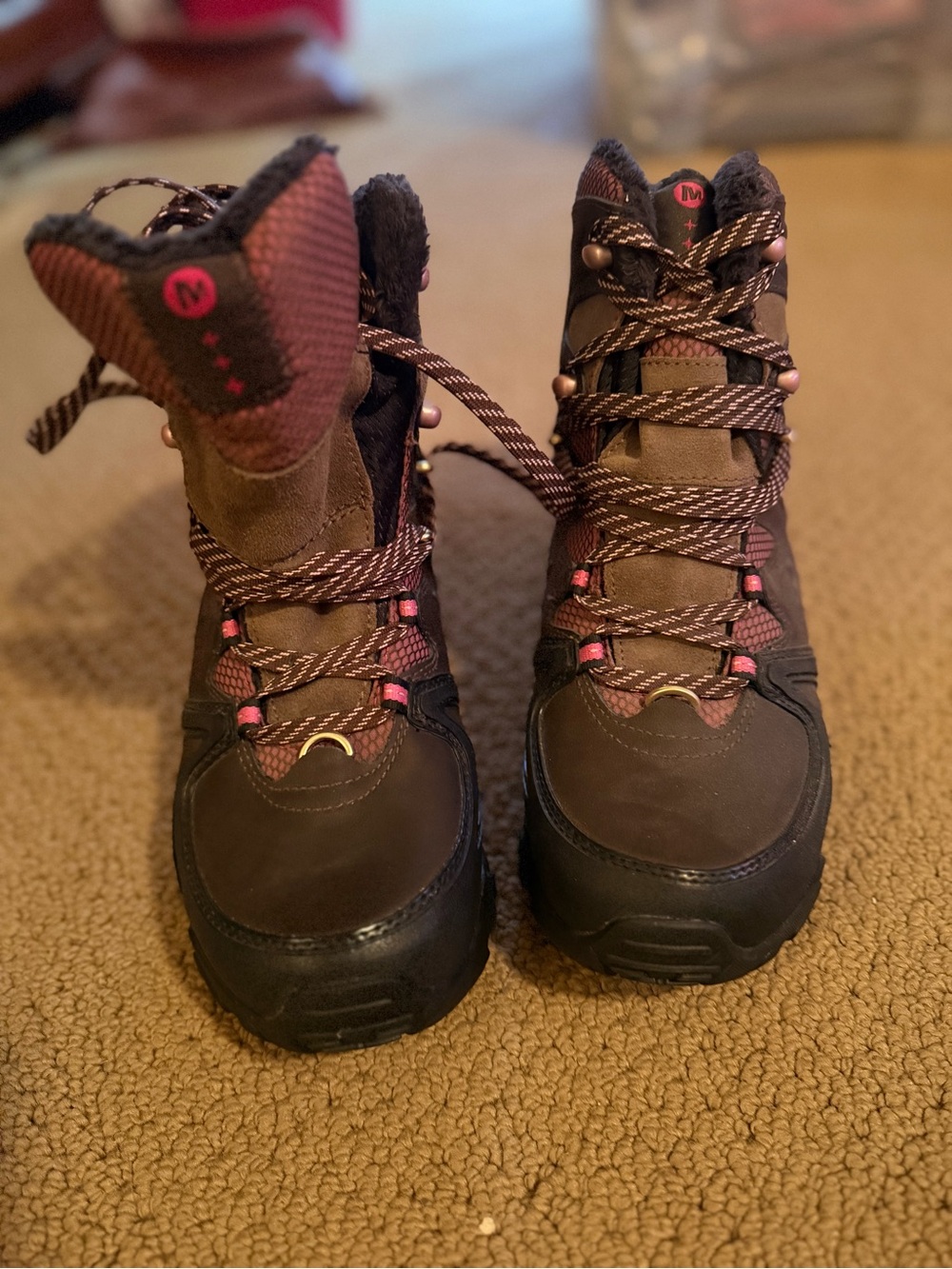 Timberlake 3M Thinsulate Brown and Pink Women’s  Waterproof Hiking Boots